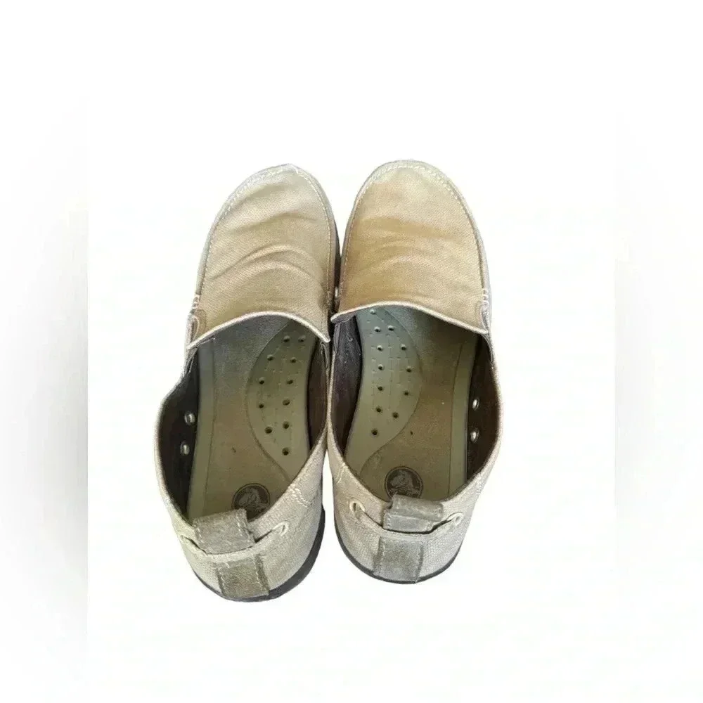 Crocs Men's Walu Slip On Loafer Casual Walking Shoes Khaki Espresso Size 10